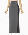 Wool Triacetate Lined Skirt - grey