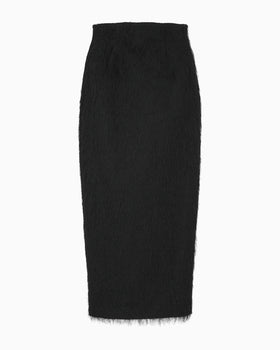 All-Over-Fringe Skirt - black