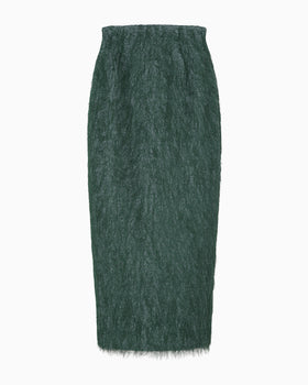 All-Over-Fringe Skirt - green
