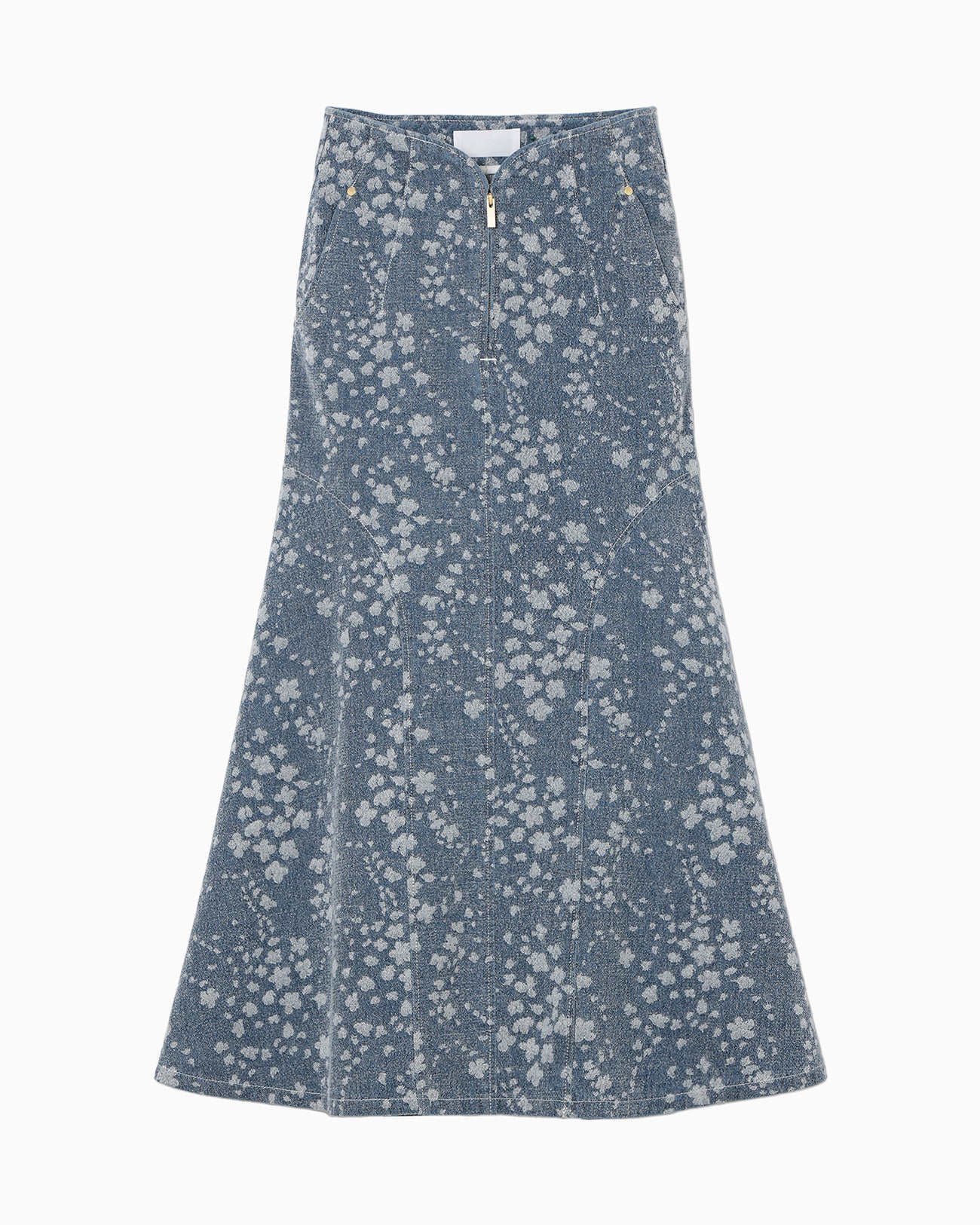 Floral Jacquard Denim Skirt - blue - Mame Kurogouchi