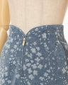 Floral Jacquard Denim Skirt - blue