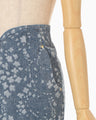 Floral Jacquard Denim Skirt - blue