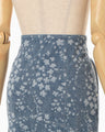 Floral Jacquard Denim Skirt - blue