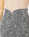 Floral Jacquard Denim Skirt - grey