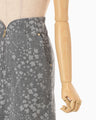 Floral Jacquard Denim Skirt - grey