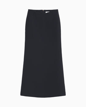 Triacetate A-Line Skirt - navy