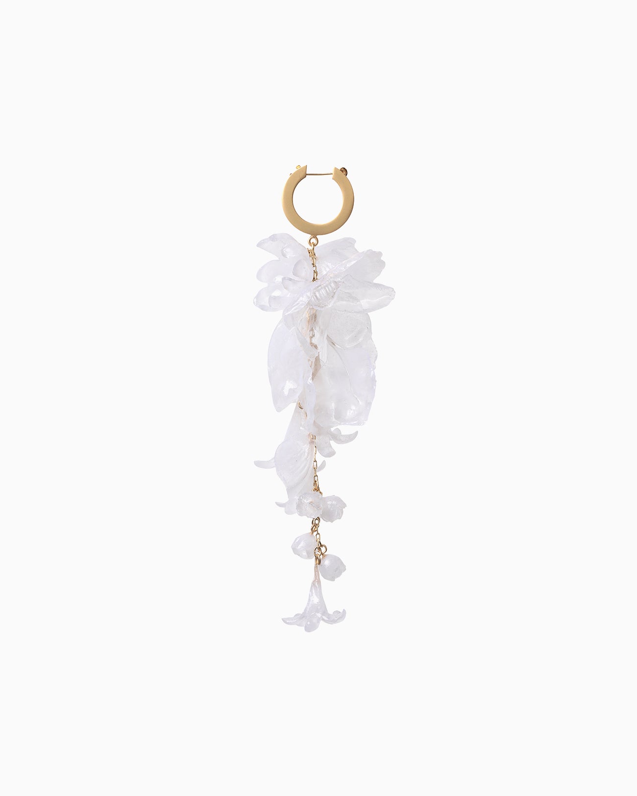 Floral Motif Short Earring - white - Mame Kurogouchi