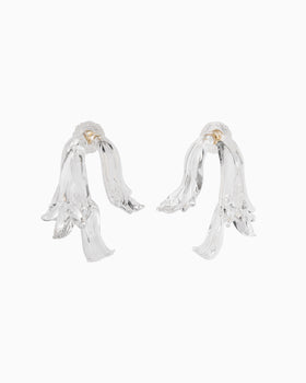 Floral Motif Handcrafted Glass Earring - clear