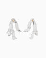 Floral Motif Handcrafted Glass Earring - clear