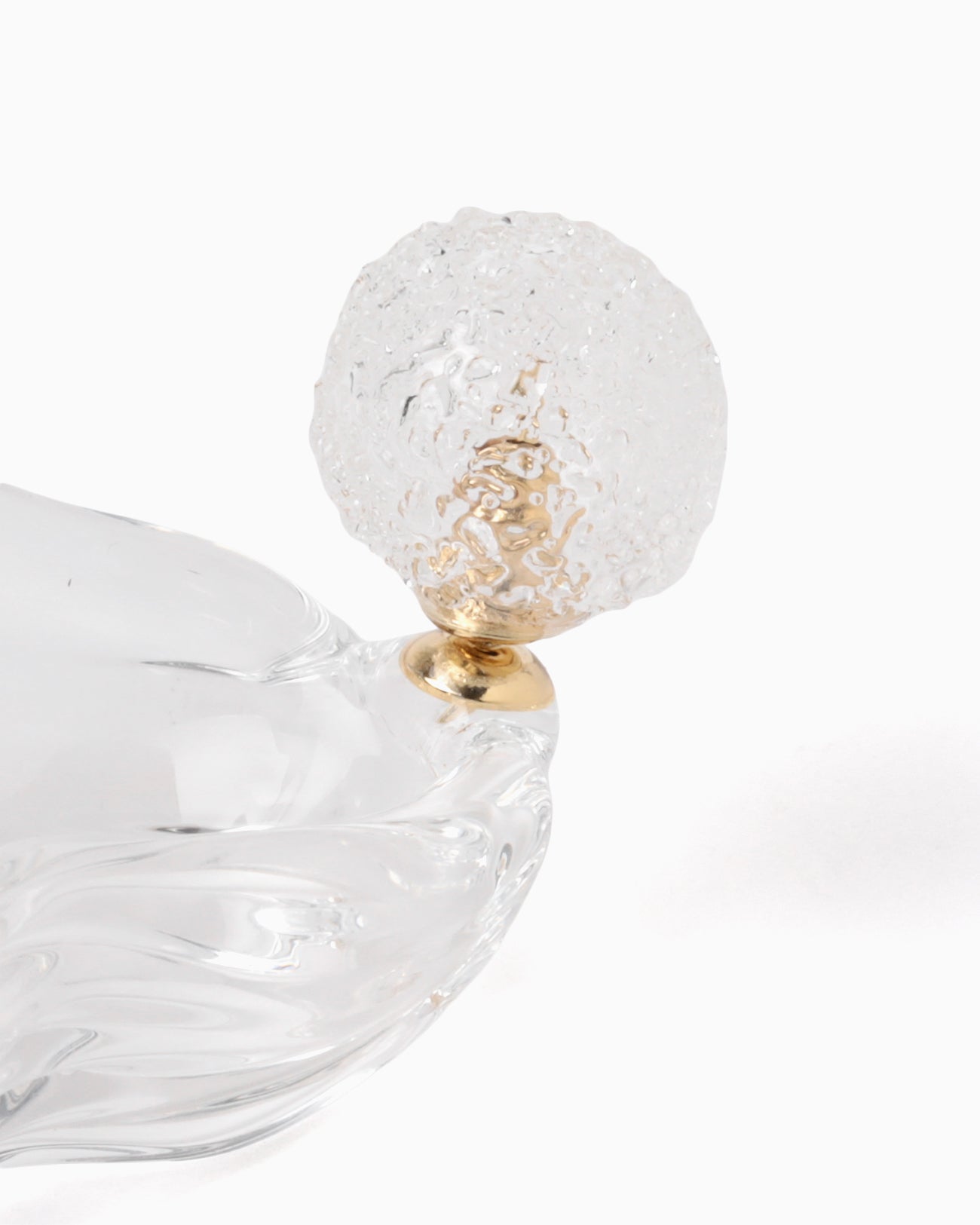 Floral Motif Handcrafted Glass Earring - clear - Mame Kurogouchi