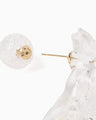 Floral Motif Handcrafted Glass Earring - clear