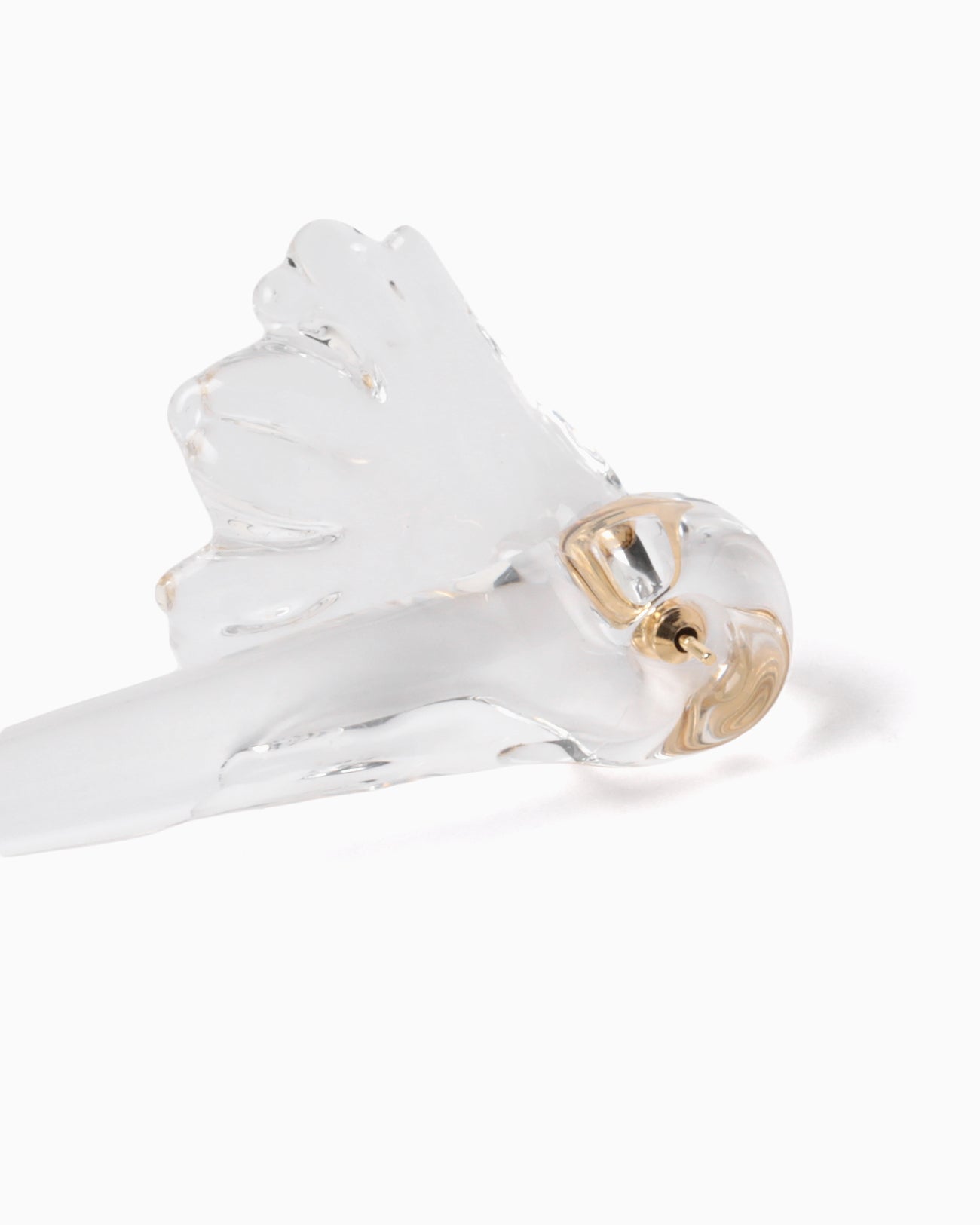 Floral Motif Handcrafted Glass Earring - clear - Mame Kurogouchi