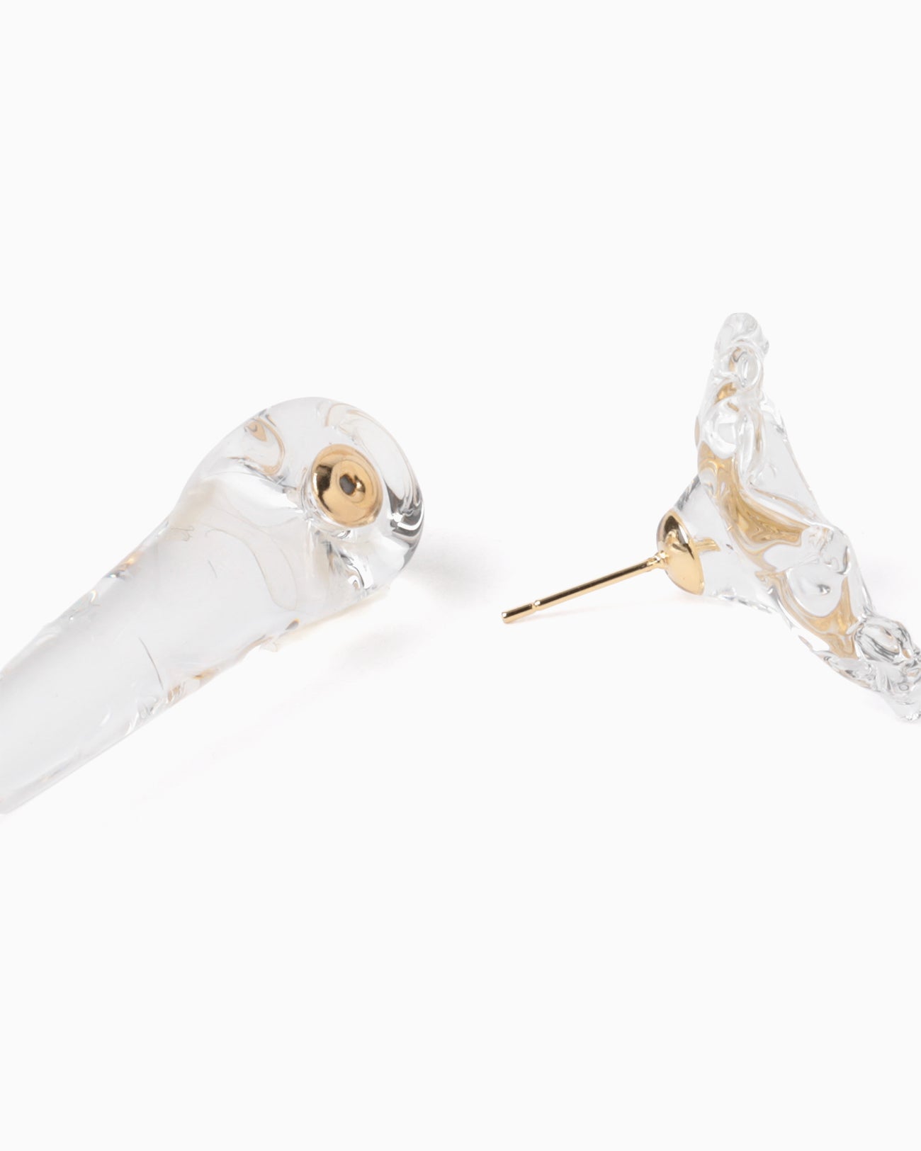 Floral Motif Handcrafted Glass Earring - clear - Mame Kurogouchi