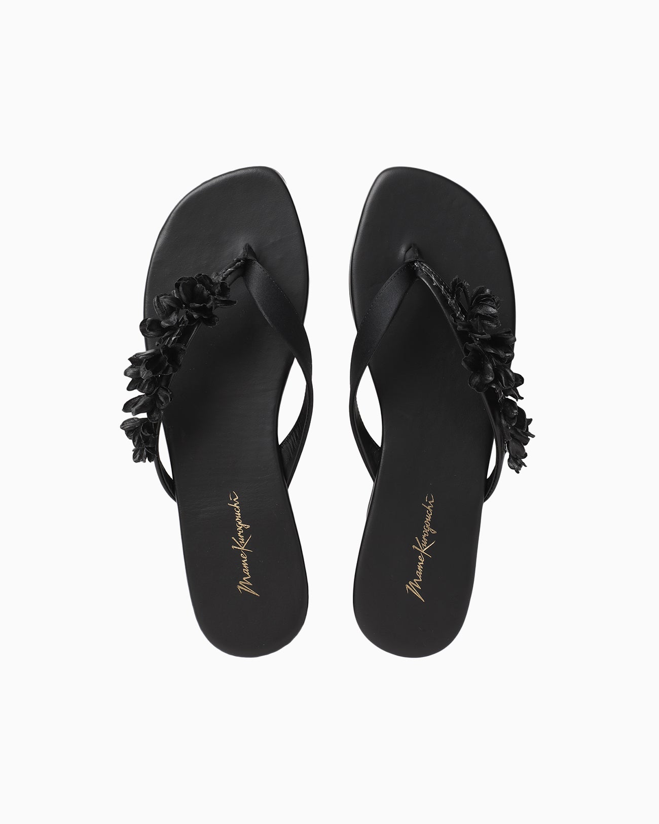 Floral Motif Sandals - black - Mame Kurogouchi