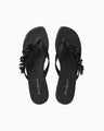 Floral Motif Sandals - black