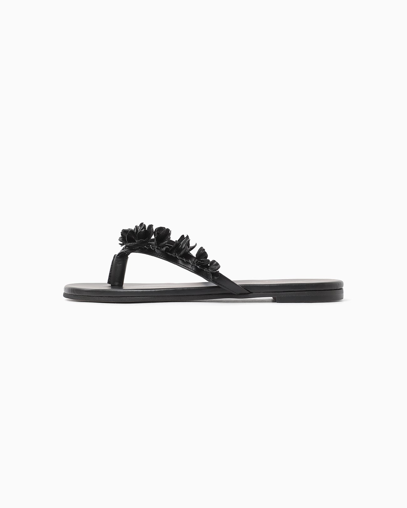 Floral Motif Sandals - black - Mame Kurogouchi