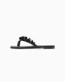 Floral Motif Sandals - black
