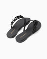 Floral Motif Sandals - black
