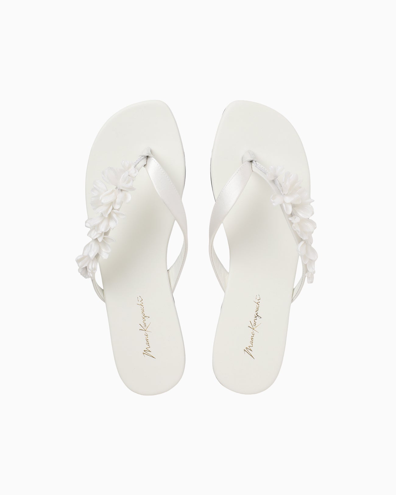 Floral Motif Sandals - white - Mame Kurogouchi