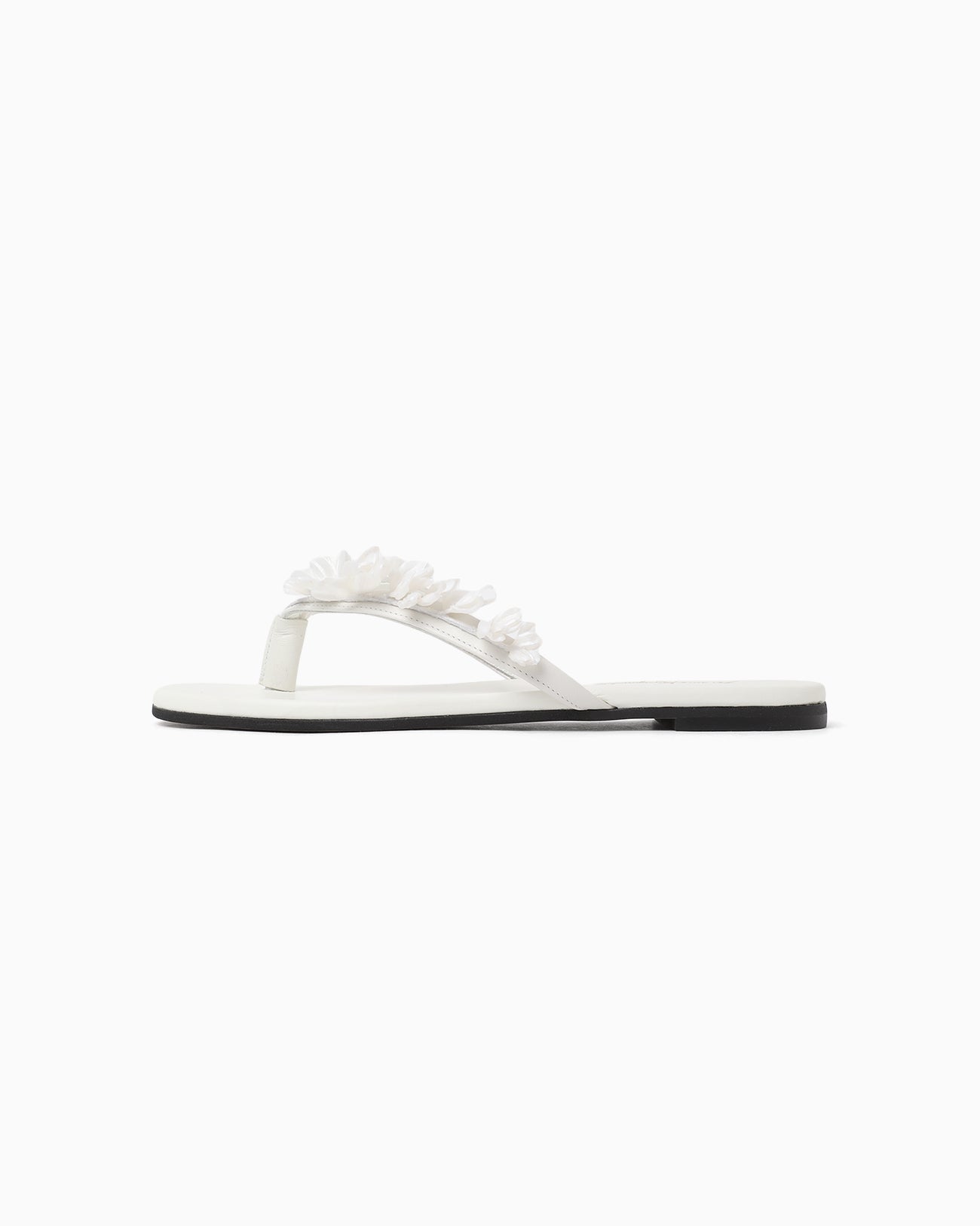 まめ Floral Motif Sandals - white - Mame Kurogouchi