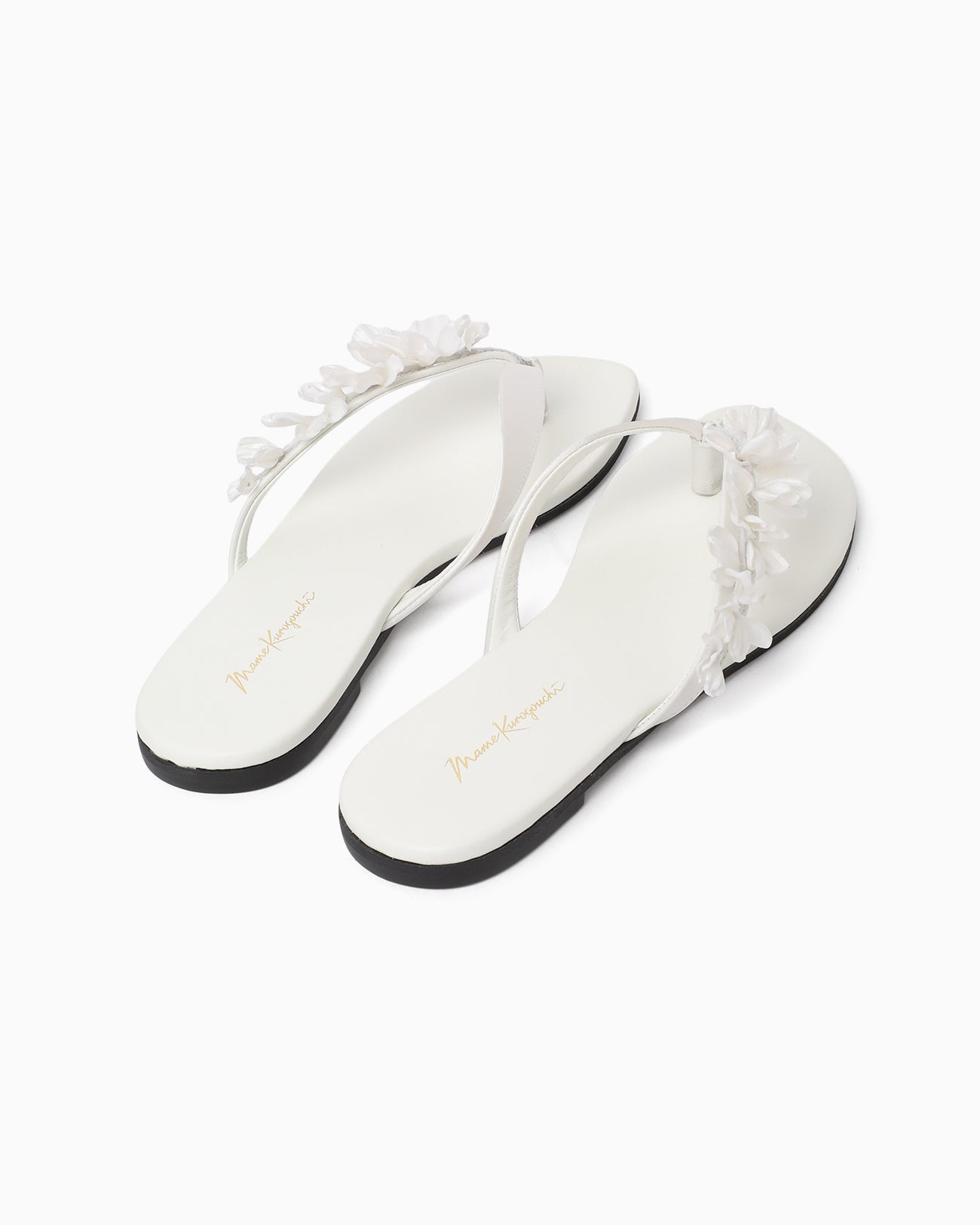 Floral Motif Sandals - white - Mame Kurogouchi