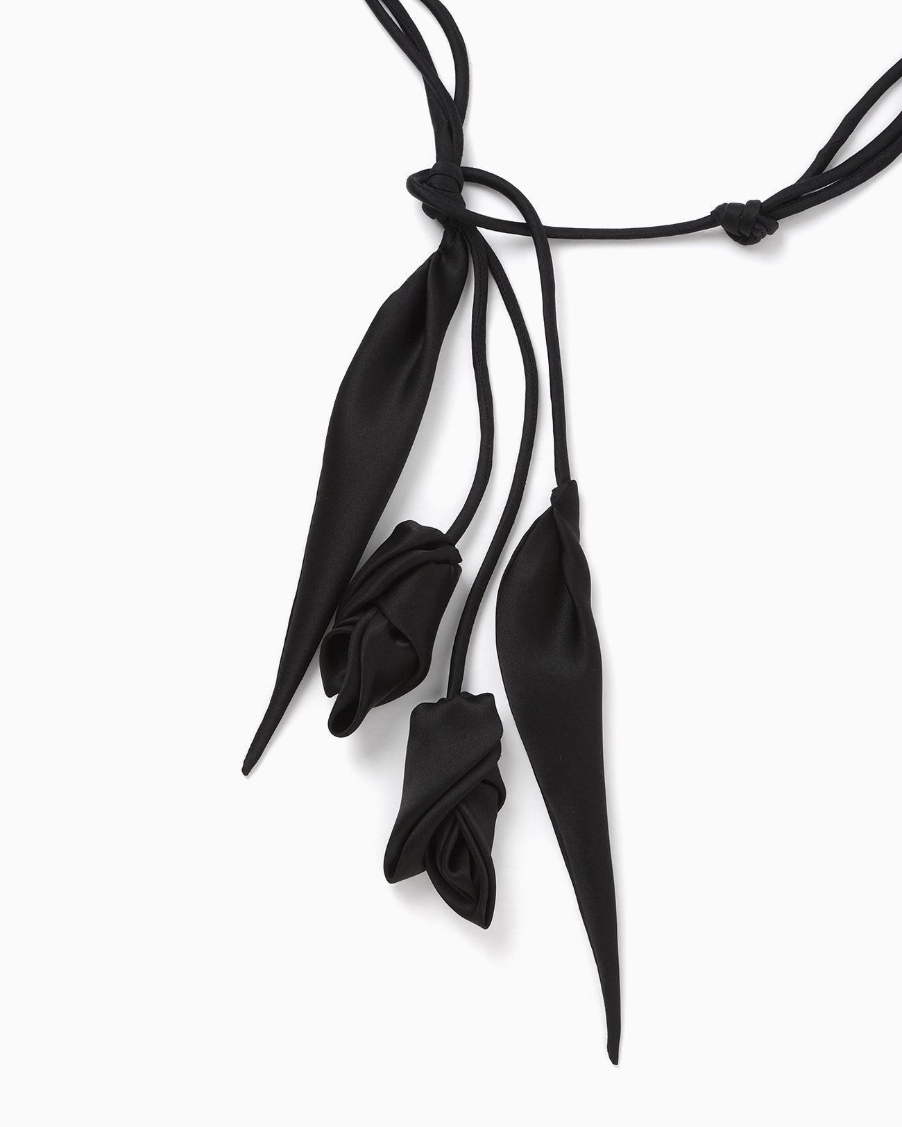 Floral Motif Silk Belt - black - Mame Kurogouchi