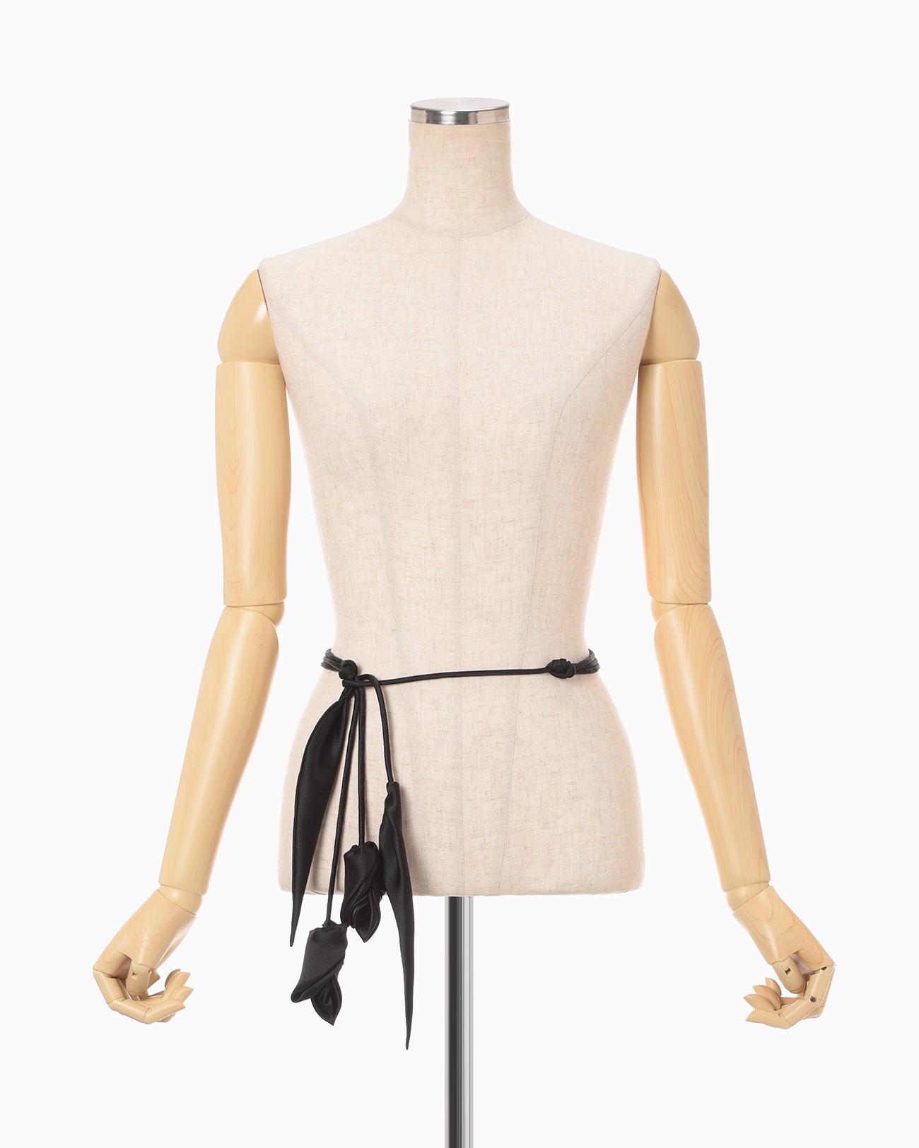 Floral Motif Silk Belt - black - Mame Kurogouchi