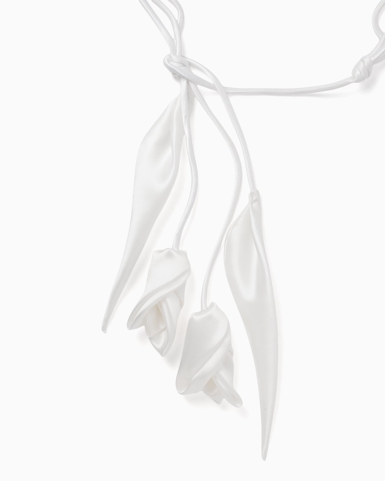 Floral Motif Silk Belt - white - Mame Kurogouchi