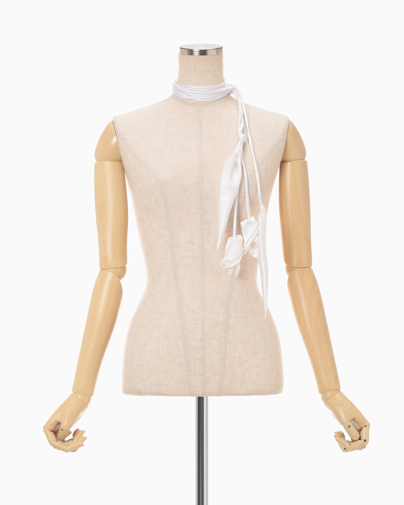 Floral Motif Silk Belt - white - Mame Kurogouchi