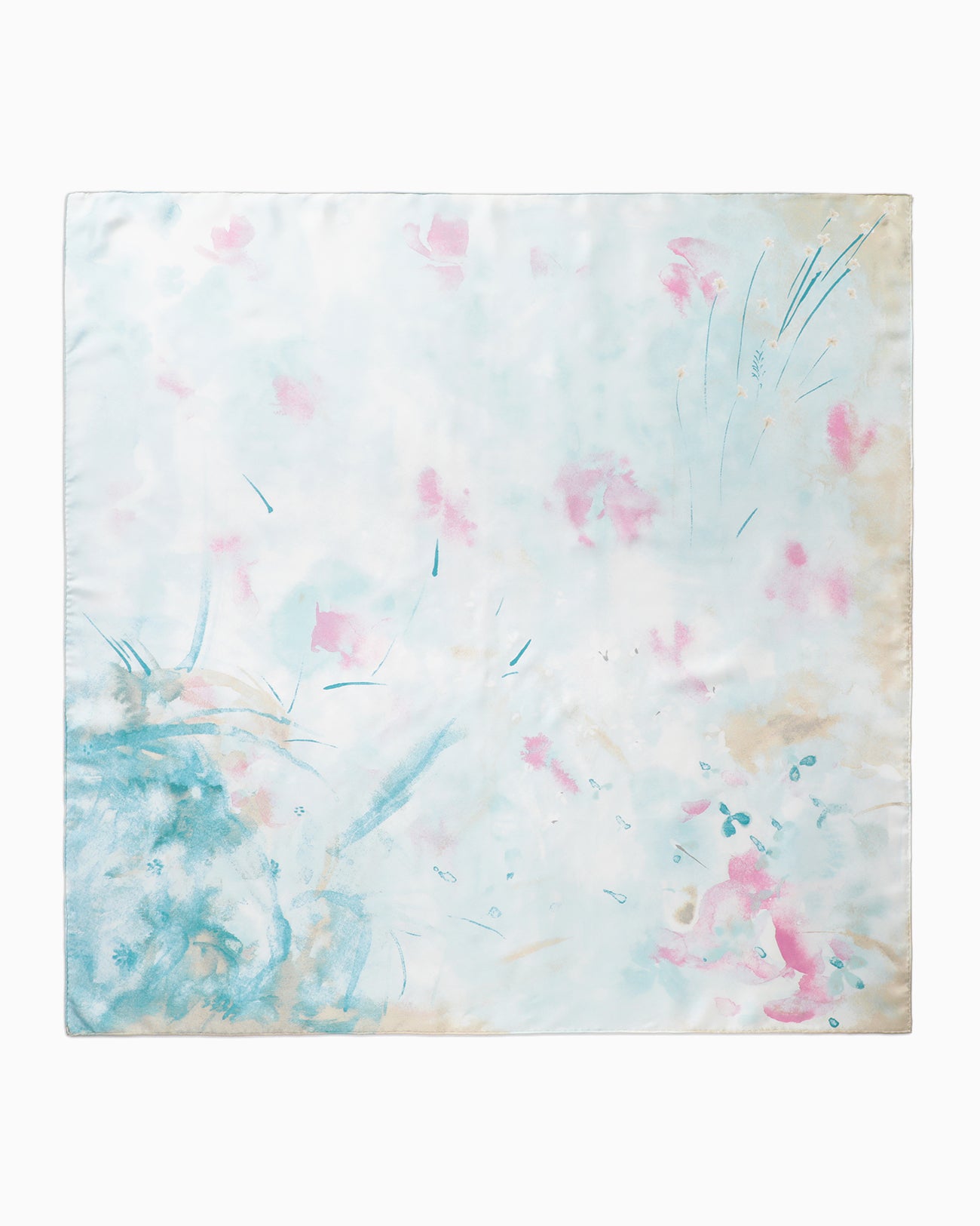 Hand Printed Silk Scarf - blue - Mame Kurogouchi