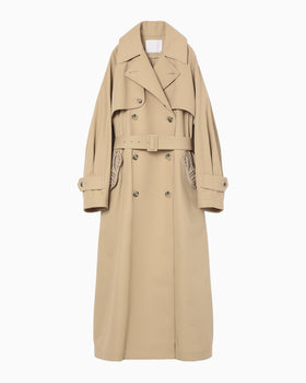 Cording Embroidery Detailed Trench Coat - beige
