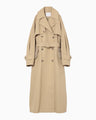 Cording Embroidery Detailed Trench Coat - beige