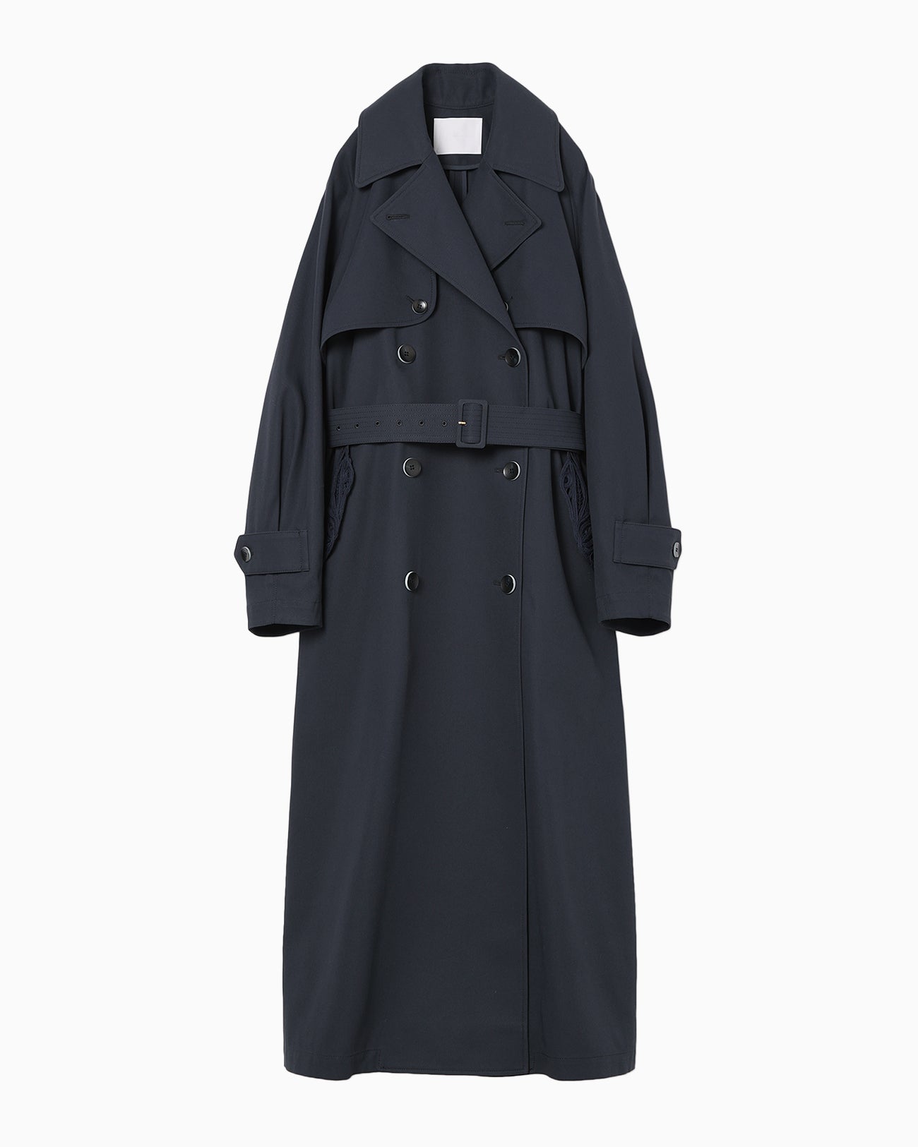 Cording Embroidery Detailed Trench Coat - navy - Mame Kurogouchi