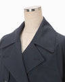 Cording Embroidery Detailed Trench Coat - navy