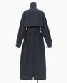 Cording Embroidery Detailed Trench Coat - navy