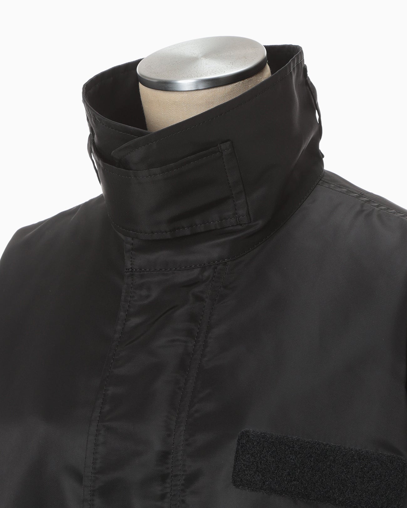Nylon Twill 3D Embroidery Mods Coat - black - Mame Kurogouchi