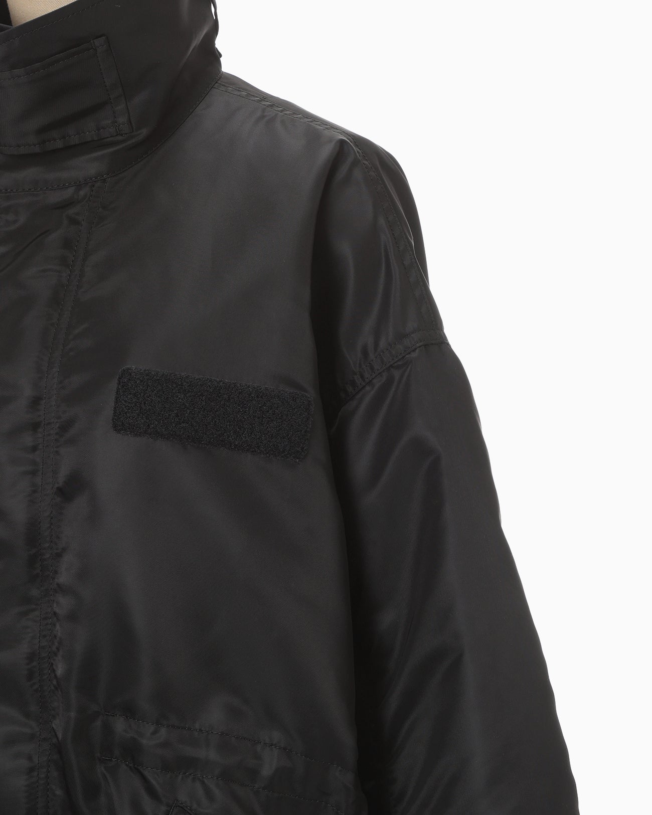 Nylon Twill 3D Embroidery Mods Coat - black - Mame Kurogouchi