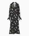 Floral Motif Printed Dress - black