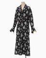 Floral Motif Printed Dress - black