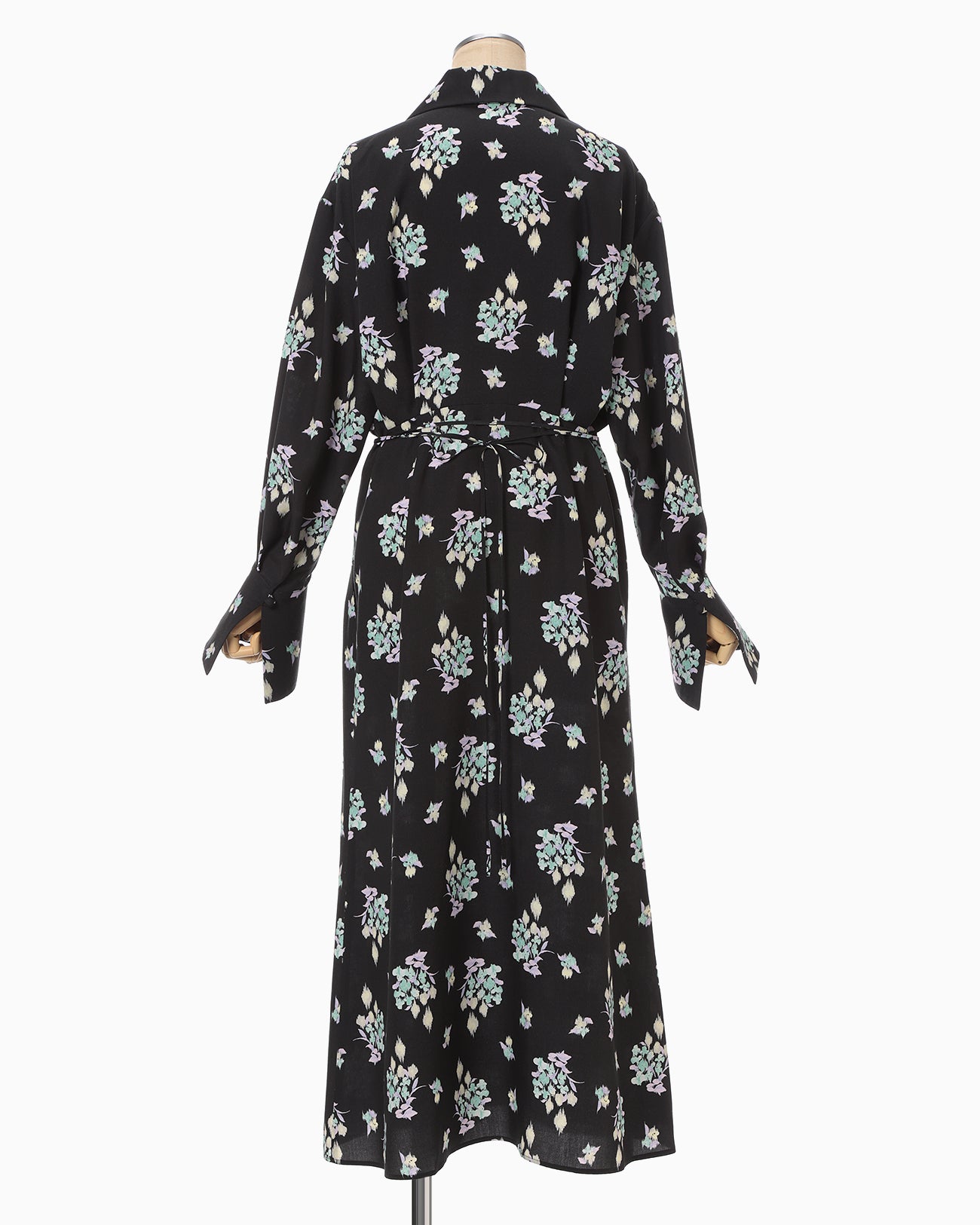 Floral Motif Printed Dress - black - Mame Kurogouchi