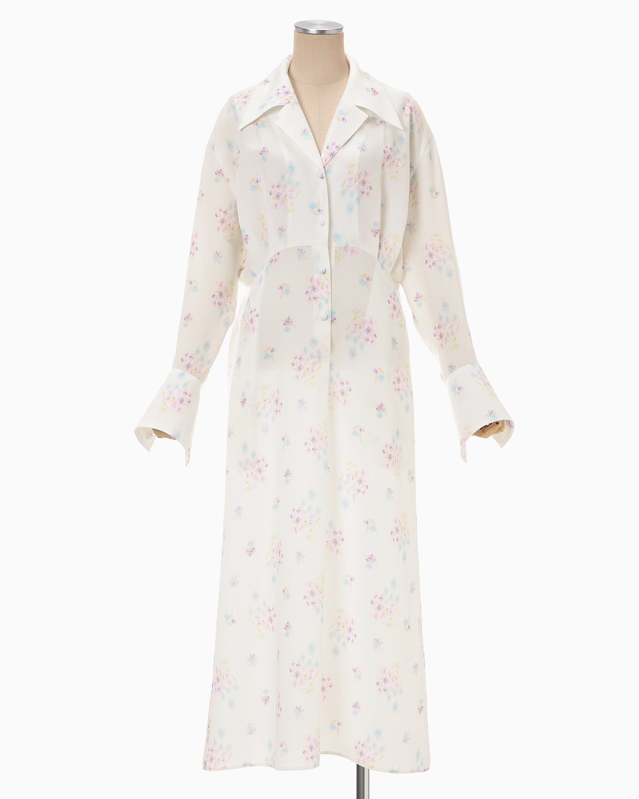 Floral Motif Printed Dress - white - Mame Kurogouchi