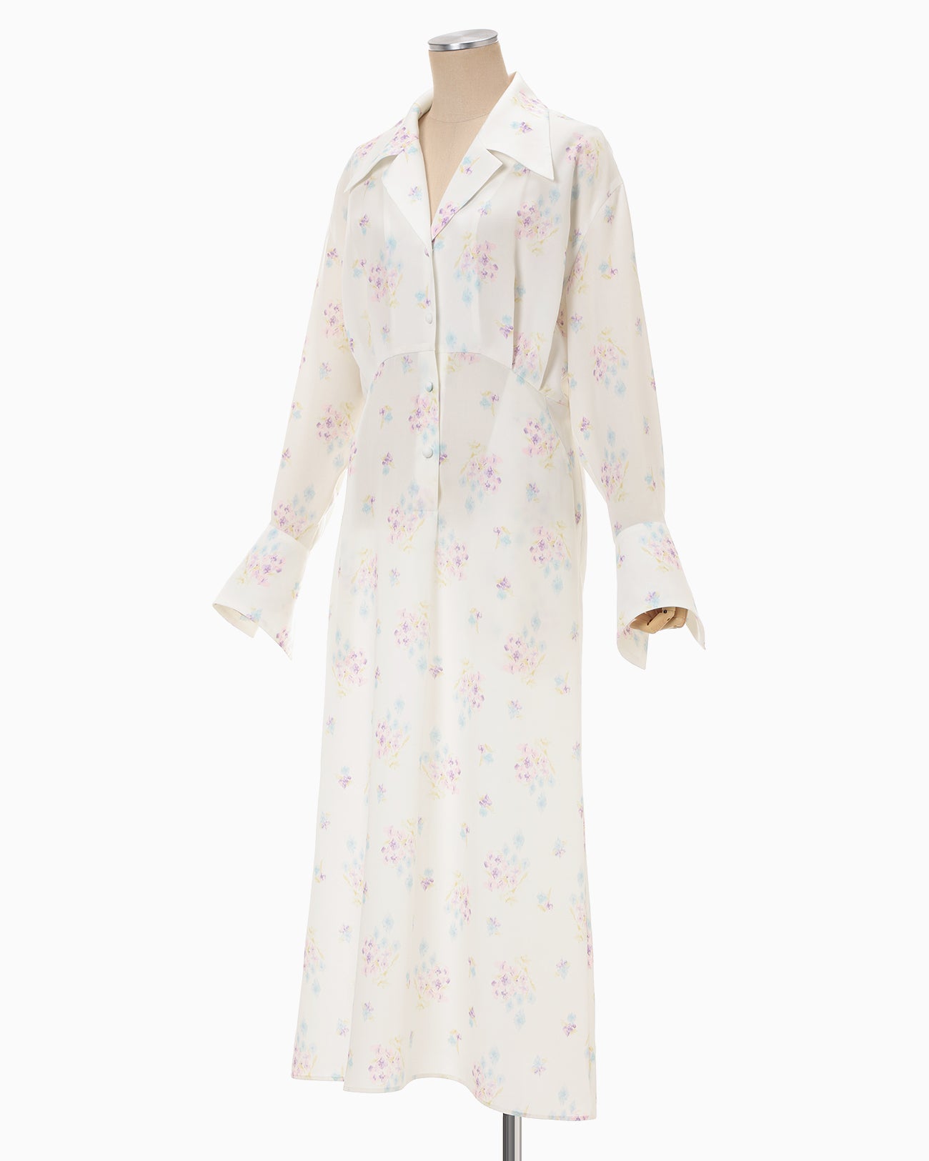 Floral Motif Printed Dress - white - Mame Kurogouchi