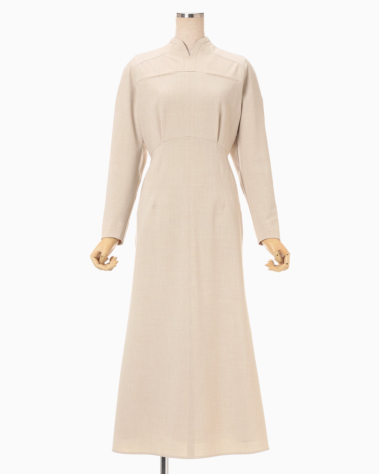 Tucked Waist Flared Dress - beige - Mame Kurogouchi
