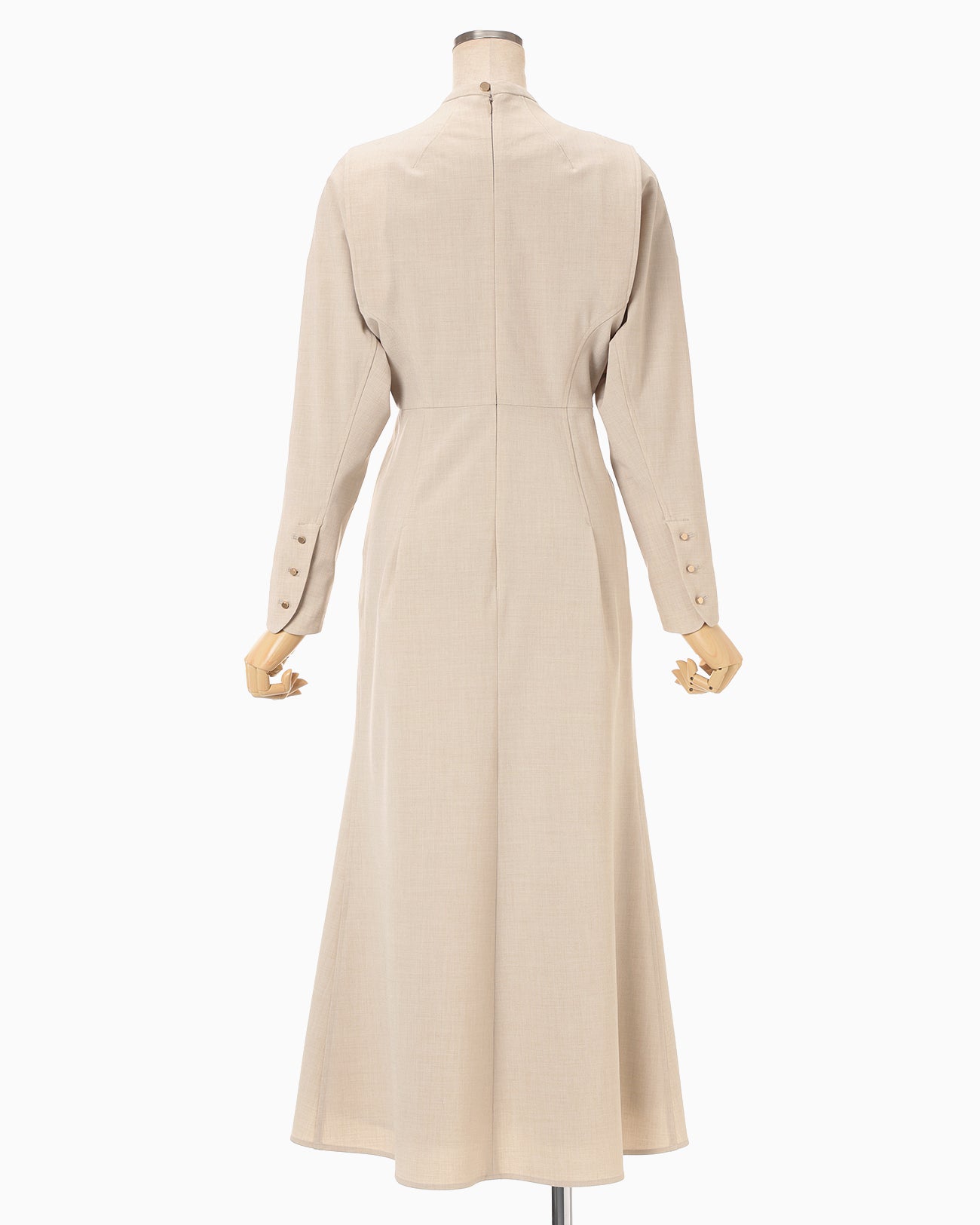 Tucked Waist Flared Dress - beige - Mame Kurogouchi