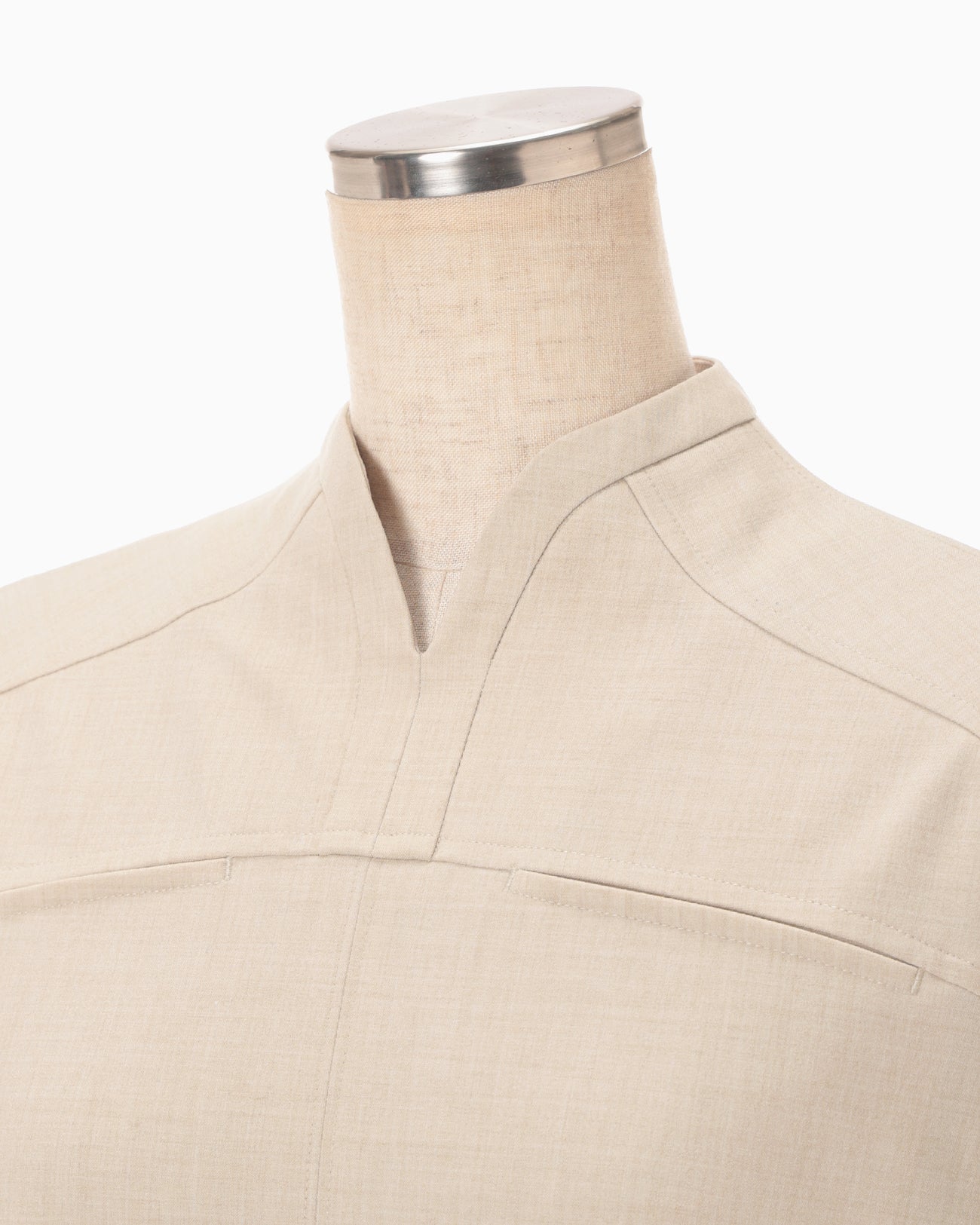 Tucked Waist Flared Dress - beige - Mame Kurogouchi