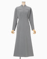Tucked Waist Flared Dress - grey
