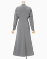 Tucked Waist Flared Dress - grey