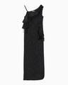 Raised Jacquard One Shoulder Dress - black