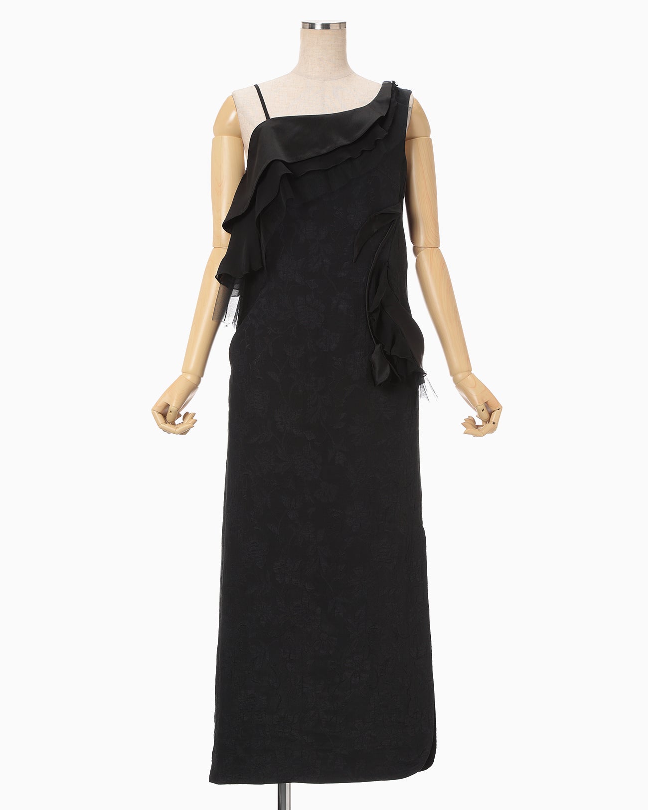 Raised Jacquard One Shoulder Dress - black - Mame Kurogouchi