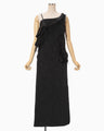 Raised Jacquard One Shoulder Dress - black